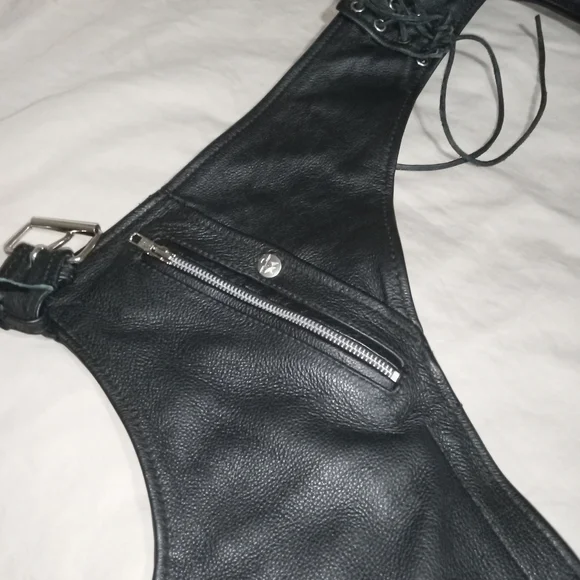 First Classic Leather Moto Chaps